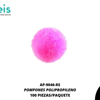POMPONES POLIPROPILENO PAQ 100 UNIDADES REF: 13 MM ROSA