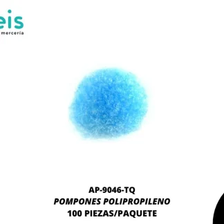POMPONES POLIPROPILENO PAQ 100 UNIDADES REF: 13 MM TURQUESA