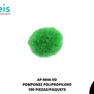 POMPONES POLIPROPILENO PAQ 100 UNIDADES REF: 13 MM VERDE