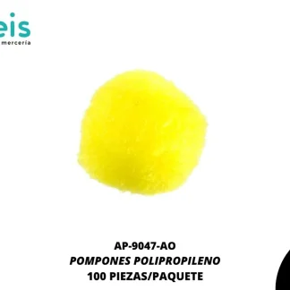 POMPONES POLIPROPILENO PAQ 100 UNIDADES REF: 18 MM AMARILLO