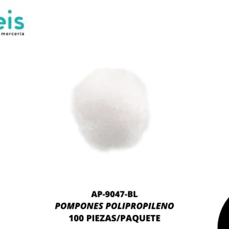 POMPONES POLIPROPILENO PAQ 100 UNIDADES REF: 18 MM BLANCO