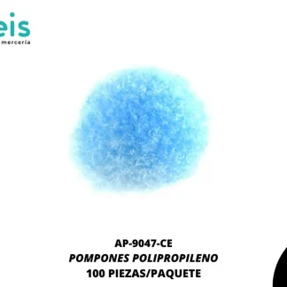 POMPONES POLIPROPILENO PAQ 100 UNIDADES REF: 18 MM CIELO