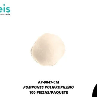 POMPONES POLIPROPILENO PAQ 100 UNIDADES REF: 18 MM CREMA