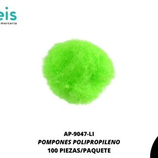 POMPONES POLIPROPILENO PAQ 100 UNIDADES REF: 18 MM VERDE LIMON