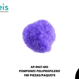 POMPONES POLIPROPILENO PAQ 100 UNIDADES REF: 18 MM MORADO