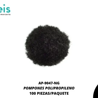 POMPONES POLIPROPILENO PAQ 100 UNIDADES REF: 18 MM NEGRO