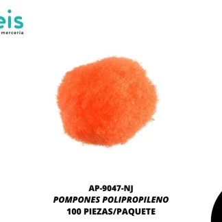 POMPONES POLIPROPILENO PAQ 100 UNIDADES REF: 18 MM NARANJA