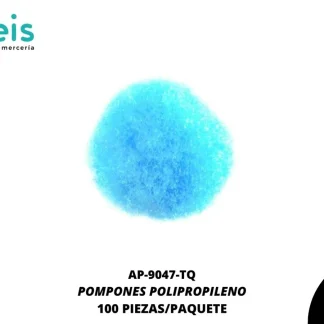 POMPONES POLIPROPILENO PAQ 100 UNIDADES REF: 18 MM TURQUESA