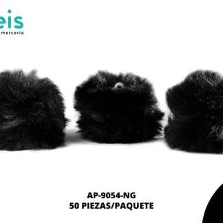 POMPON 6.0 CM REF: PCN-6 NEGRO PQT/50 UDS