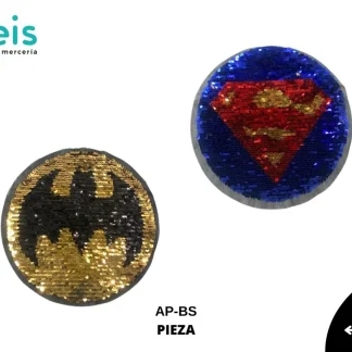 PARCHES LENTEJUELA REVERSIBLE BATMAN/SUPER MAN AP-BS