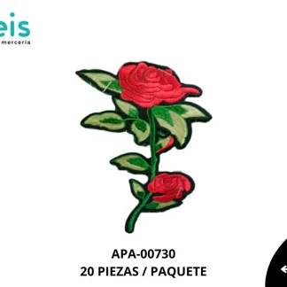 PARCHES BORDADOS Y ESTAMBRE FLOR BOMBAY ROSAL APA-00730 11cmX11cm 20 PZ/PQT
