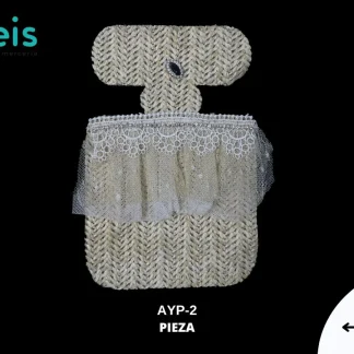 PARCHES RELIEVE Y ESTAMPADO YUTE PERFUME CON ENCAJE AYP-2 11cmX18cm