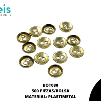 BOTON PLASTICO OJO DE BUHO BOT080 20L (12.5mm) 500 PZ/PQT DORADO