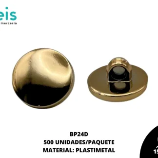 BOTON PLANO #24 DORADO C/500 PIEZA