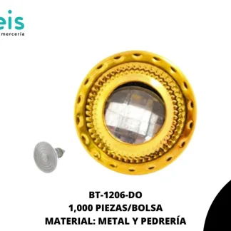 BOTON PIEDRA MET REF:5 DORADO 1000U