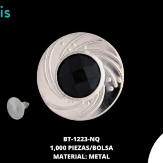BOTON METAL CON PIEDRA BT-1223-NQ 17mm 1,000 PZ/PQT NIQUEL