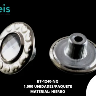 BOTON MET HIERRO PIEDRA 17MM REF: AH17-2 NIQUEL 1000 U/PAQUETE