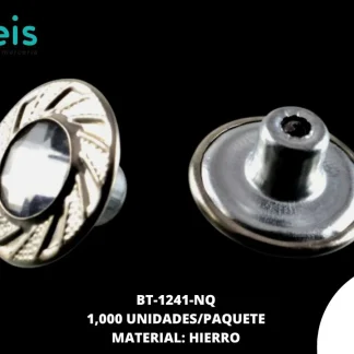BOTON MET HIERRO PIEDRA 17MM REF: AH17-4 NIQUEL 1000 U/PAQUETE