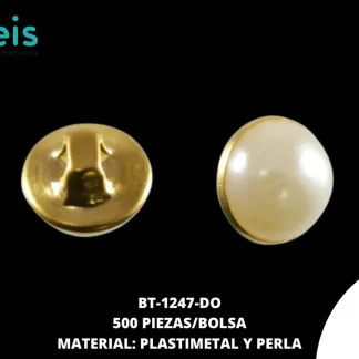 BOTON METALICO MEDIA PERLA REF: 0902 DOR
