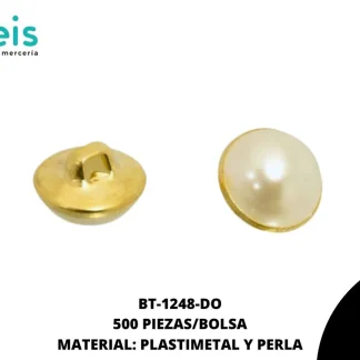 BOTON METALICO MEDIA PERLA #20