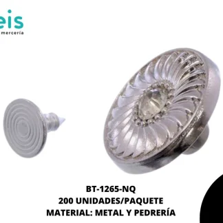 BOTON METALICO PIEDRA REHILETE 20MM REF: GY-0950 NIQUEL 200 U/PAQUETE