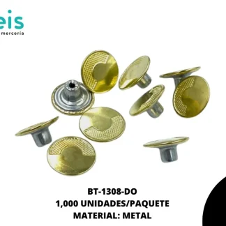 BOTON METAL BT-1308-DO 17mm 1,000 PZ/PQT DORADO