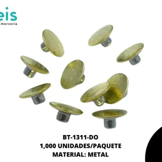 BOTON METAL RAYAS BT-1311-DO 17mm 1,000 PZ/PQT DORADO