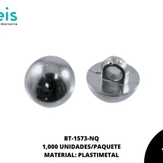BOTON PLASTIMETAL PATA LISO MEDIA BOLA BT-1573-NQ 18L (11.5mm) 1,000 PZ/PQT PLATA