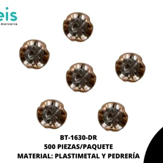 BOTON PATA PIEDRA FINA UV ORO ROSADO