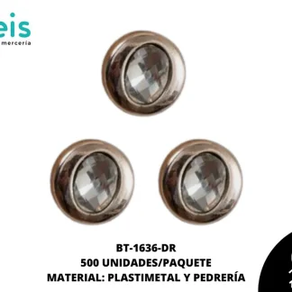BOTON PATA CRISTAL 11MM DORADO 500U