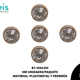 BOTON REDONDO PIEDRA CRISTAL 1601 DORADO 500U