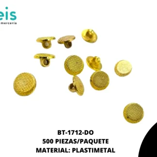 BOTON PLASTIMETAL PATA DECORADO RAYADO BT-1712-DO 20L (12.5mm) 500 PZ/PQT DORADO