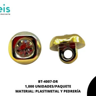 BOTON PIEDRA Y PERLA BT-4007-DR 16L (10mm) 1,000 PZ/PQT DORADO
