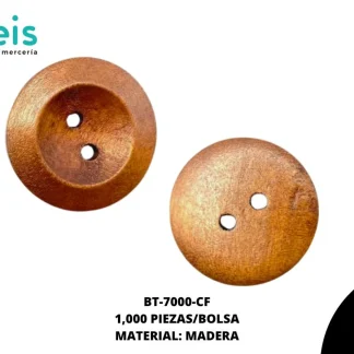 BOTON MADERA BT-7000-CF 40L (25mm) 1,000 PZ/PQT CAFÉ