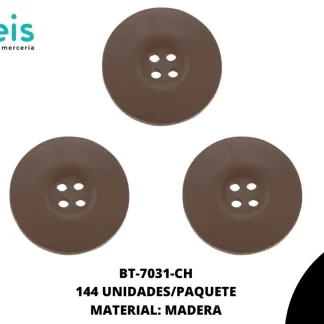 BOTON MADERA BT-7031-CH 40L (25mm) 144 PZ/PQT CHOCOLATE