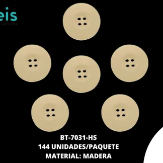 BOTON MADERA LLANTA 20MM HUESO 144 PIEZA