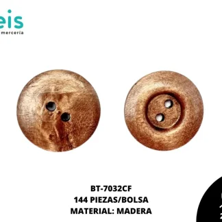 BOTON MADERA BT-7032CF 40L (25mm) 144 PZ/PQT CAFÉ