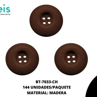BOTON MADERA LLANTA 3CM CHOCOLATE