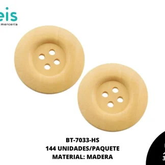 BOTON MADERA BT-7033-HS 30mm 144 PZ/PQT HUESO