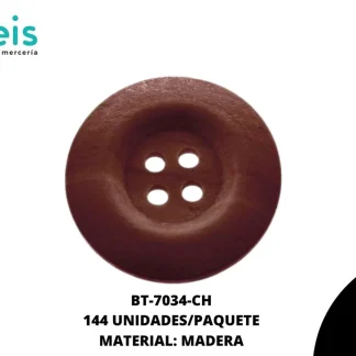 BOTON MADERA BT-7034-CH 35mm 144 PZ/PQT CHOCOLATE