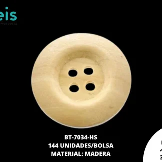 BOTON MADERA BT-7034-HS 35mm 144 PZ/PQT HUESO
