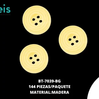 BOTON MADERA RAYAS 2.0CM BEIGE 144 PIEZA
