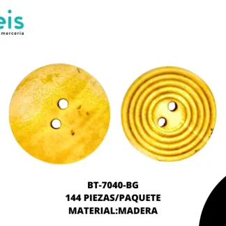 BOTON MADERA RAYAS BT-7040-BG 40L (25mm) 144 PZ/PQT BEIGE