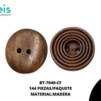 BOTON MADERA RAYAS BT-7040-CF 40L (25mm) 144 PZ/PQT CAFÉ
