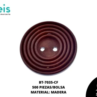 BOTON MADERA RAYAS CAFE 3CM 500U
