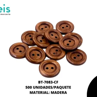 BOTON MADERA BT-7083-CF 40L (25mm) 500 PZ/PQT CAFÉ