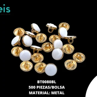 BOTON METAL PATA BT0080BL 16L (10mm) 500 PZ/PQT BLANCO
