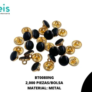 BOTON METAL PATA BT0080NG 16L (10mm) 2,000 PZ/PQT NEGRO