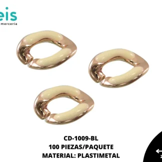 ESLABON PLASTICO RESINA OVALADO 16MM REF: 1291 BLANCO 100 U/PAQUETE