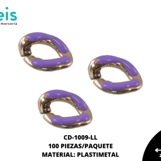 ESLABON PLASTICO RESINA OVALADO 16MM REF: 1291 LILA 100 U/PAQUETE